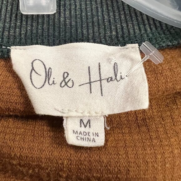 Oli & Hali Womens Oversized Zip Up Jacket Mixed Media Multicolor Size Medium - Picture 8 of 9